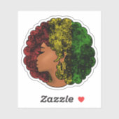 Rasta schwarze Frau in rot-gelb-grün Aufkleber (Blatt)