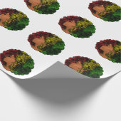 Rasta schwarze Frau in rot-gelb-grün Geschenkpapier (Ecke)