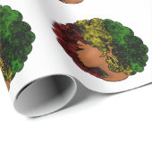 Rasta schwarze Frau in rot-gelb-grün Geschenkpapier (Rolleneckpunkt)