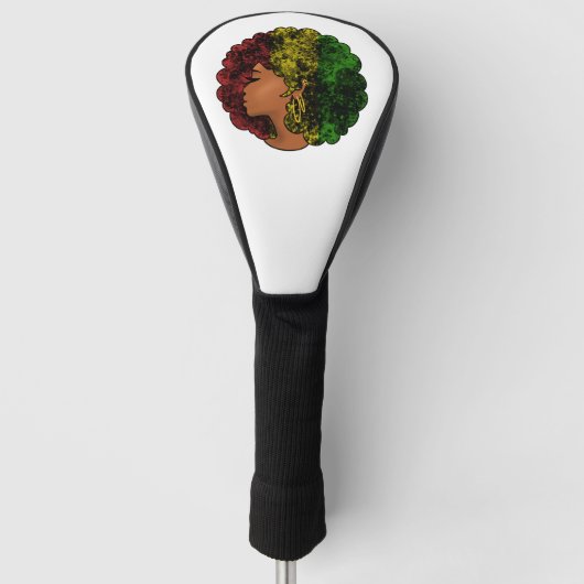 Rasta schwarze Frau in rot-gelb-grün Golf Headcover (Vorderseite)