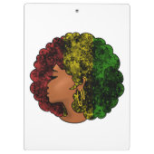 Rasta schwarze Frau in rot-gelb-grün Klemmbrett (Rückseite)