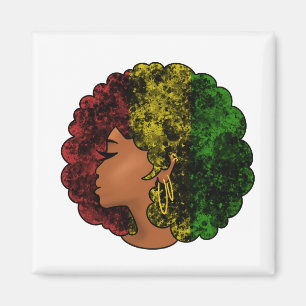 Rasta schwarze Frau in rot-gelb-grün Magnet