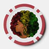 Rasta schwarze Frau in rot-gelb-grün Pokerchips (Rückseite)