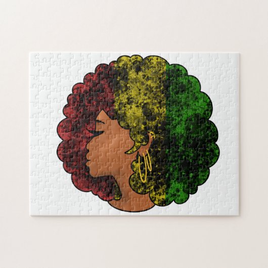 Rasta schwarze Frau in rot-gelb-grün Puzzle (Horizontal)