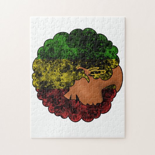 Rasta schwarze Frau in rot-gelb-grün Puzzle (Vertikal)