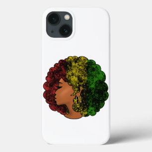 Rasta Schwarze Mädchen Frau Afro rot gelb grün Case-Mate iPhone Hülle