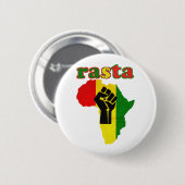 Rasta schwarze Power-Faust über Afrika Button (Vorne & Hinten)