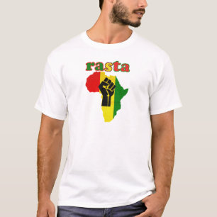 Rasta schwarze Power-Faust über Afrika T-Shirt