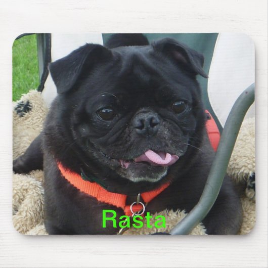 Rasta schwarzer MOPS Mousepad (Vorne)