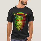 Rasta Scottish Highland Cow Scottish Stoner Cow T-Shirt (Vorderseite)