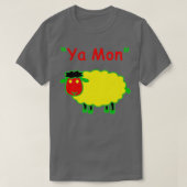 Rasta Sheep Ya Mon Funny T-Shirt (Design vorne)
