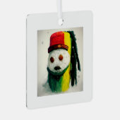 Rasta Snowman II Metal Ornament (Vorderseite Rechts)