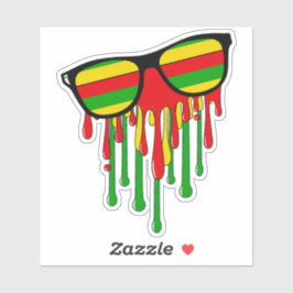 Rasta-Sonnenbrille schmilzt in der Sonne Aufkleber