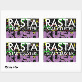 RASTA STAR CLUSTER KUSH RECHTECKIGER AUFKLEBER (Blatt)