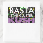 RASTA STAR CLUSTER KUSH RECHTECKIGER AUFKLEBER (Tasche)