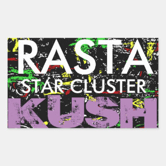 RASTA STAR CLUSTER KUSH RECHTECKIGER AUFKLEBER