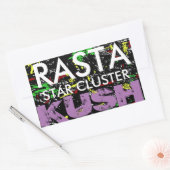 RASTA STAR CLUSTER KUSH RECHTECKIGER AUFKLEBER (Umschlag)