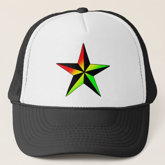Rasta Stern Truckerkappe (Vorderseite)