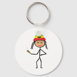 Rasta Stickwoman Schlüsselanhänger