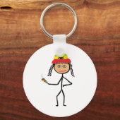 Rasta Stickwoman Schlüsselanhänger (Vorderseite)