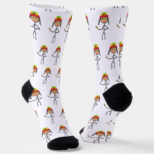 Rasta Stickwoman Socken (Gewinkelt)