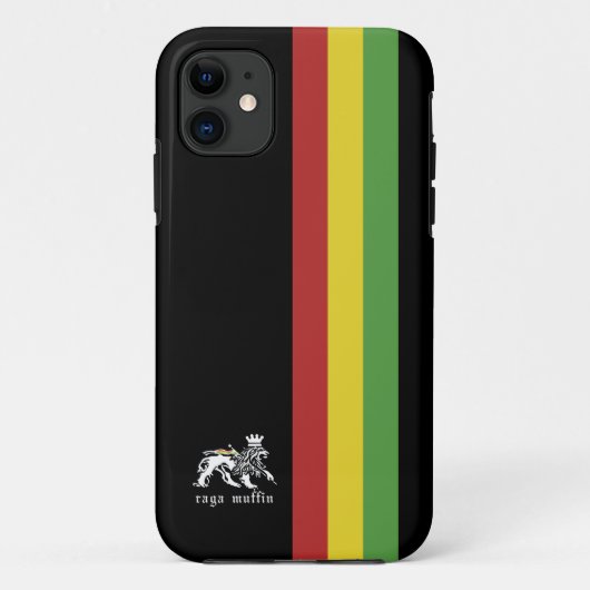 Rasta-Streifen auf Schwarz Case-Mate iPhone Hülle (Rückseite)