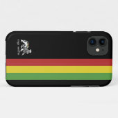 Rasta-Streifen auf Schwarz Case-Mate iPhone Hülle (Rückseite (Horizontal))