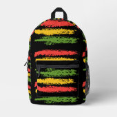 Rasta-Streifen-Design Bedruckter Rucksack (Vorderseite)