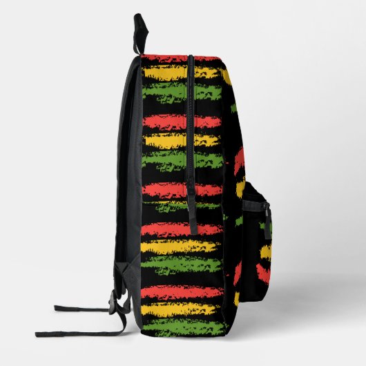 Rasta-Streifen-Design Bedruckter Rucksack (Links)