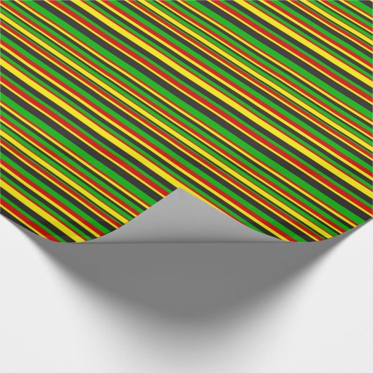 Rasta Streifen Geschenkpapier (Ecke)