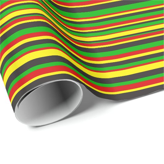 Rasta Streifen Geschenkpapier (Rolleneckpunkt)