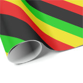 Rasta-Streifen mit schwarzem Schleifpapier Geschenkpapier (Rolleneckpunkt)