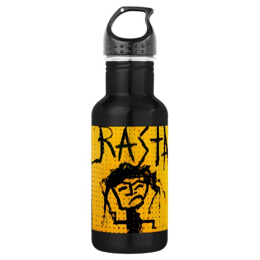 RASTA-STRICHMÄNNCHEN EDELSTAHLFLASCHE (Vorderseite)