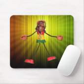 Rasta Strichmännchen mit Goldfriedenszeichen Mousepad (Mit Mouse)