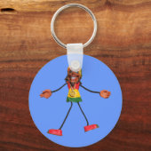 Rasta-Strichmännchen mit Goldfriedenszeichen Schlüsselanhänger (Vorderseite)