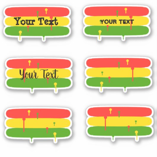 Rasta Stripes Aufkleber (Vorderseite)