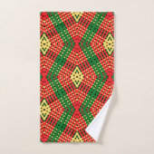 Rasta Stripes Geometrisches Design Badhandtuch Set (Handtuch)