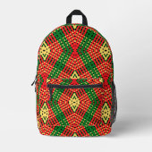 Rasta Stripes Geometrisches Design Bedruckter Rucksack (Vorderseite)