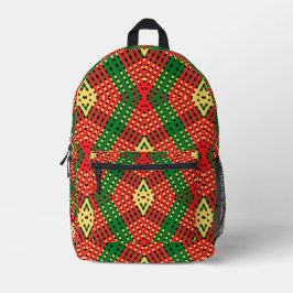 Rasta Stripes Geometrisches Design Bedruckter Rucksack