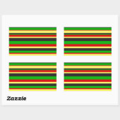 Rasta Stripes Rechteckiger Aufkleber (Blatt)