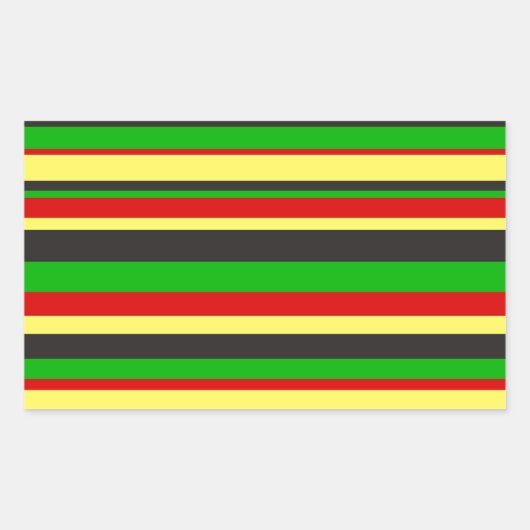 Rasta Stripes Rechteckiger Aufkleber (Vorderseite)