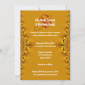Rasta Tango Gold Lace Monogram Wedding Einladung (Rückseite)