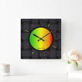Rasta Time Quadratische Wanduhr (Zuhause)