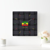 'Rasta Time' Quadratische Wanduhr (Zuhause)