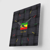 'Rasta Time' Quadratische Wanduhr (Winkel)