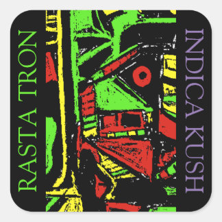 RASTA TRON INDICA KUSH QUADRATISCHER AUFKLEBER