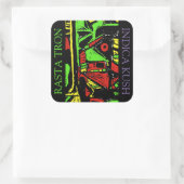 RASTA TRON INDICA KUSH QUADRATISCHER AUFKLEBER (Tasche)