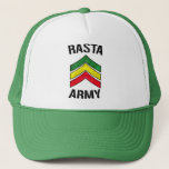 Rasta Truckerkappe<br><div class="desc">Rasta Armee & Reggae Farben Streifen.</div>