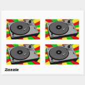 Rasta-Turntable Rechteckiger Aufkleber (Blatt)