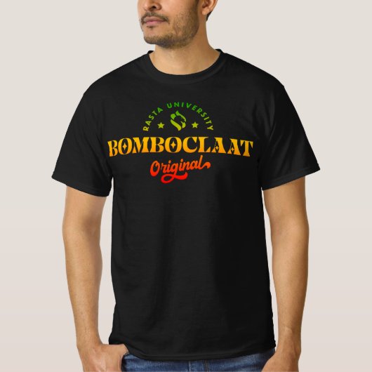 Rasta Universität Bomboclaat Original Rasta Reggae T-Shirt (Vorderseite)